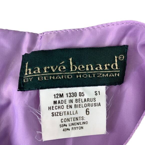 Harve Benard Vintage Linen Blend Sleeveless Sheath Pencil Dress Size 6 Lilac - Picture 12 of 14